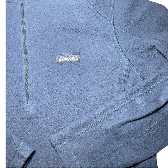 Patagonia Sweater Women Size Medium Navy Micro D Fleece 1/4 Quarter Zip Pullover - Picture 3 of 6